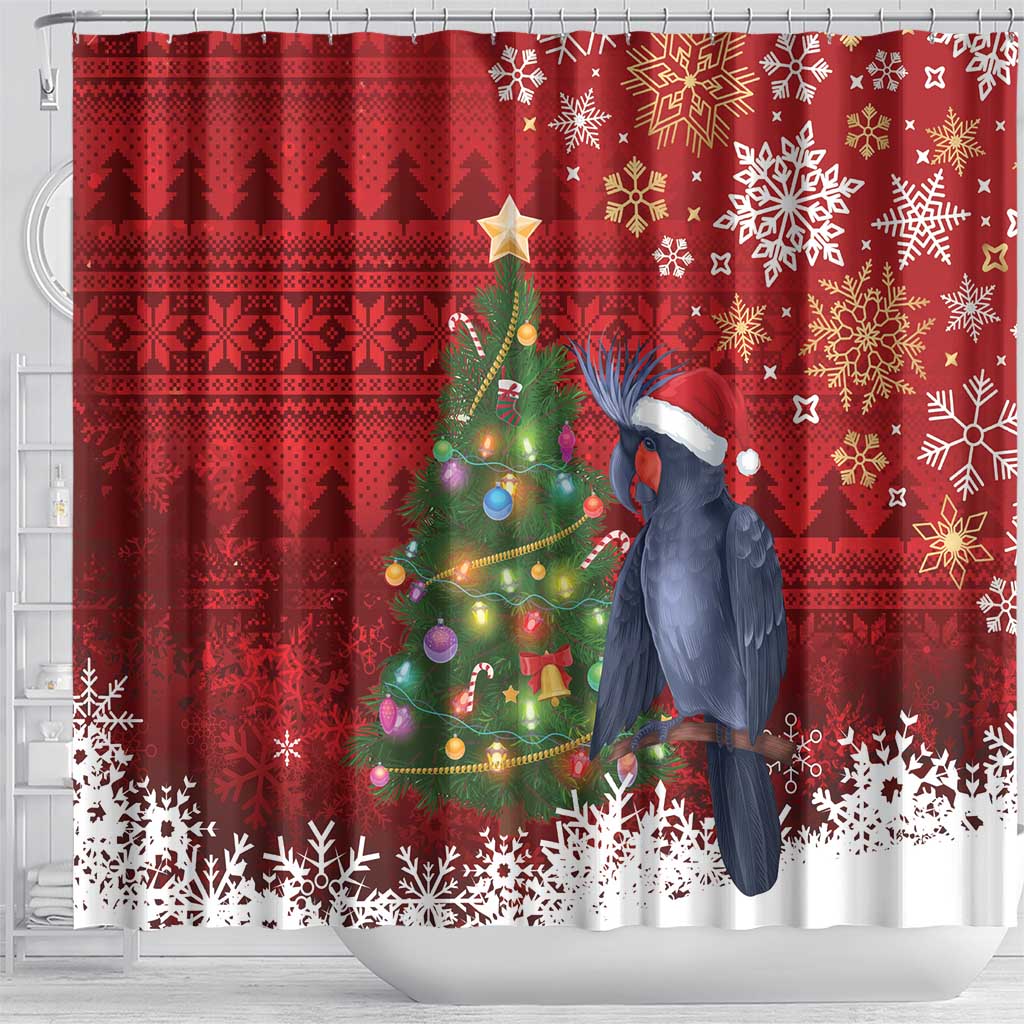 Australia Palm Cockatoo Christmas Shower Curtain Goliath Cockatoo Santa Merry Chrissie - Aussie Hoodie