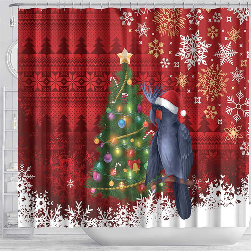 Australia Palm Cockatoo Christmas Shower Curtain Goliath Cockatoo Santa Merry Chrissie - Aussie Hoodie