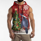 Australia Palm Cockatoo Christmas Sleeveless Hoodie Goliath Cockatoo Santa Merry Chrissie - Aussie Hoodie