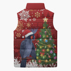 Australia Palm Cockatoo Christmas Sleeveless Puffer Jacket Goliath Cockatoo Santa Merry Chrissie - Aussie Hoodie