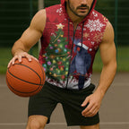 Australia Palm Cockatoo Christmas Sleeveless Zip Hoodie Goliath Cockatoo Santa Merry Chrissie LT14