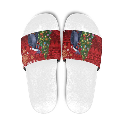 Australia Palm Cockatoo Christmas Slide Sandals Goliath Cockatoo Santa Merry Chrissie - Aussie Hoodie