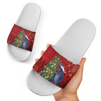 Australia Palm Cockatoo Christmas Slide Sandals Goliath Cockatoo Santa Merry Chrissie - Aussie Hoodie