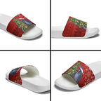 Australia Palm Cockatoo Christmas Slide Sandals Goliath Cockatoo Santa Merry Chrissie - Aussie Hoodie