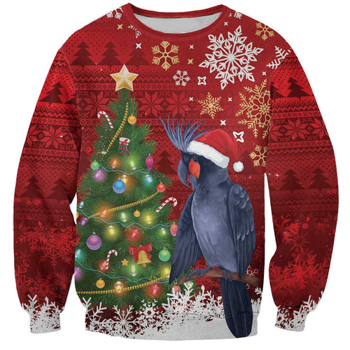 Australia Palm Cockatoo Christmas Sweatshirt Goliath Cockatoo Santa Merry Chrissie - Aussie Hoodie