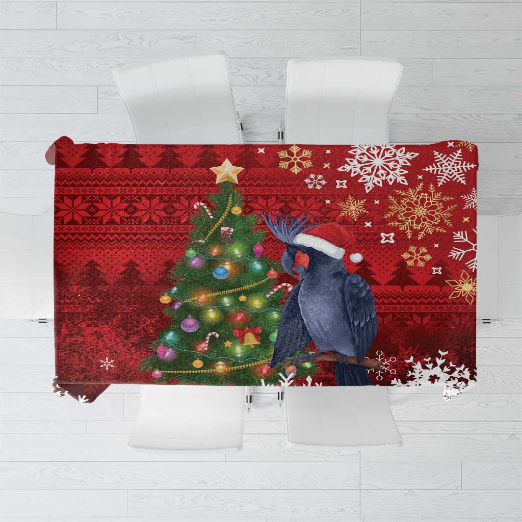Australia Palm Cockatoo Christmas Tablecloth Goliath Cockatoo Santa Merry Chrissie - Aussie Hoodie