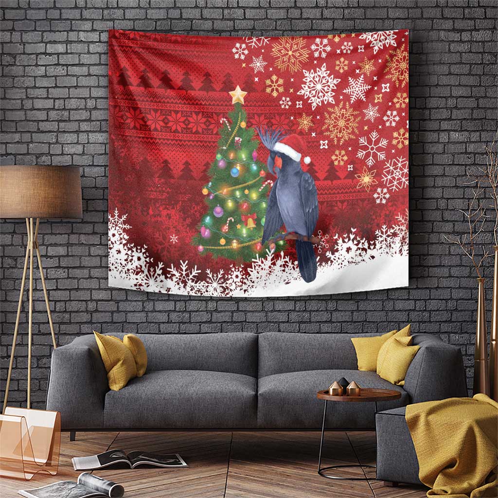 Australia Palm Cockatoo Christmas Tapestry Goliath Cockatoo Santa Merry Chrissie - Aussie Hoodie