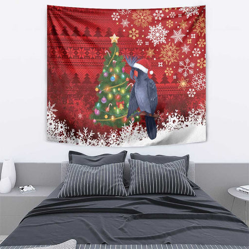 Australia Palm Cockatoo Christmas Tapestry Goliath Cockatoo Santa Merry Chrissie - Aussie Hoodie