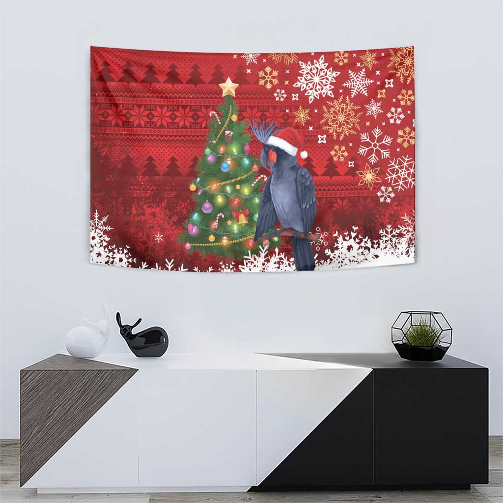 Australia Palm Cockatoo Christmas Tapestry Goliath Cockatoo Santa Merry Chrissie - Aussie Hoodie