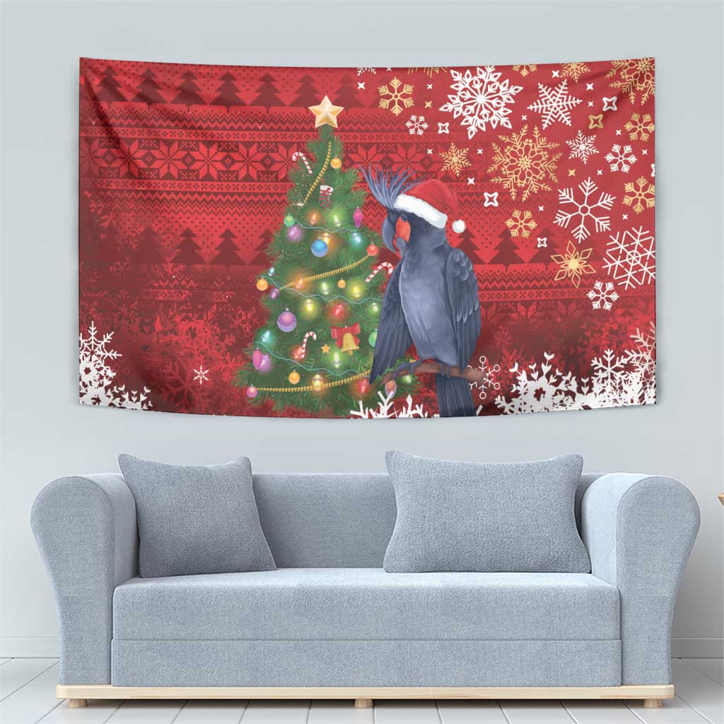 Australia Palm Cockatoo Christmas Tapestry Goliath Cockatoo Santa Merry Chrissie - Aussie Hoodie