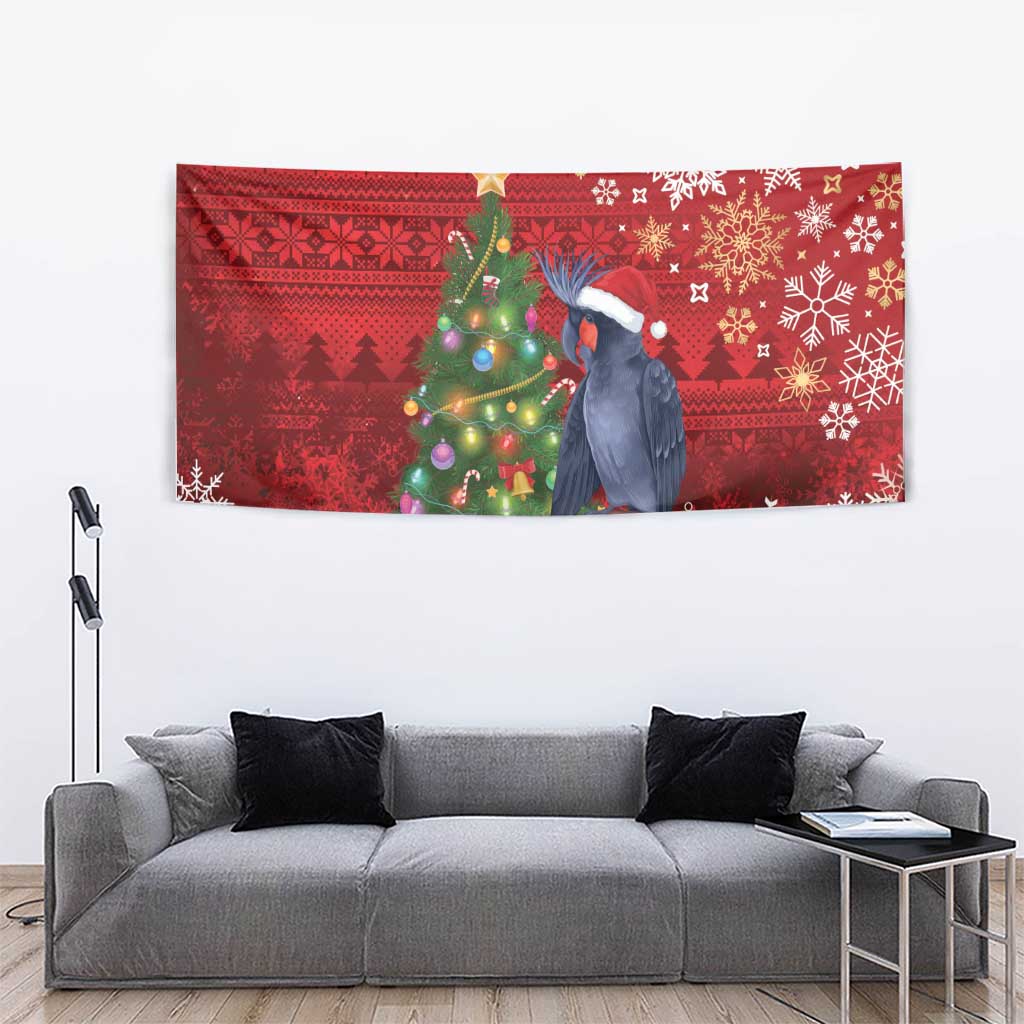 Australia Palm Cockatoo Christmas Tapestry Goliath Cockatoo Santa Merry Chrissie - Aussie Hoodie