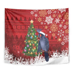 Australia Palm Cockatoo Christmas Tapestry Goliath Cockatoo Santa Merry Chrissie - Aussie Hoodie