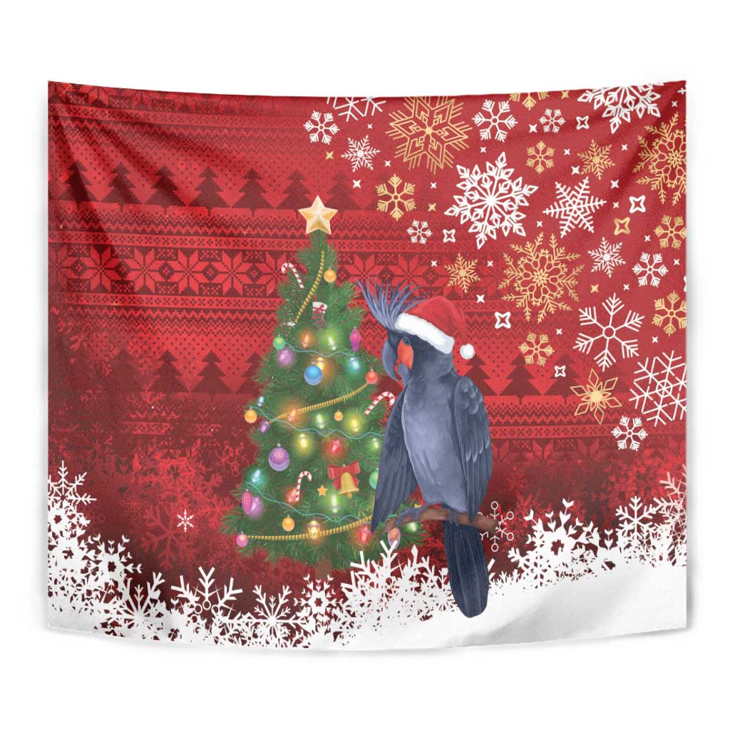 Australia Palm Cockatoo Christmas Tapestry Goliath Cockatoo Santa Merry Chrissie - Aussie Hoodie