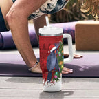 Australia Palm Cockatoo Christmas Tumbler With Handle Goliath Cockatoo Santa Merry Chrissie - Aussie Hoodie