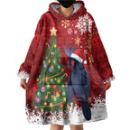 Australia Palm Cockatoo Christmas Wearable Blanket Hoodie Goliath Cockatoo Santa Merry Chrissie - Aussie Hoodie