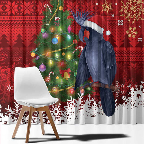 Australia Palm Cockatoo Christmas Window Curtain Goliath Cockatoo Santa Merry Chrissie - Aussie Hoodie