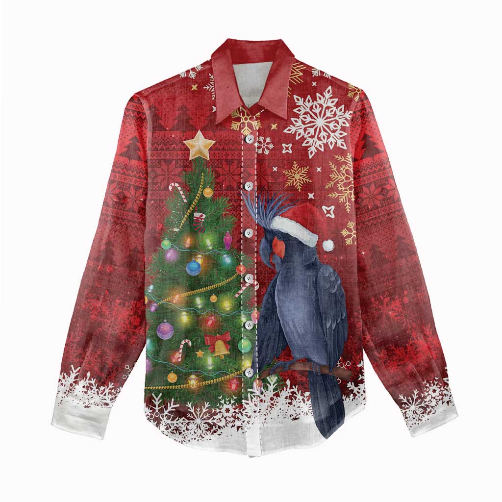 Australia Palm Cockatoo Christmas Women Casual Shirt Goliath Cockatoo Santa Merry Chrissie - Aussie Hoodie