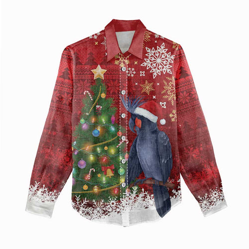 Australia Palm Cockatoo Christmas Women Casual Shirt Goliath Cockatoo Santa Merry Chrissie - Aussie Hoodie