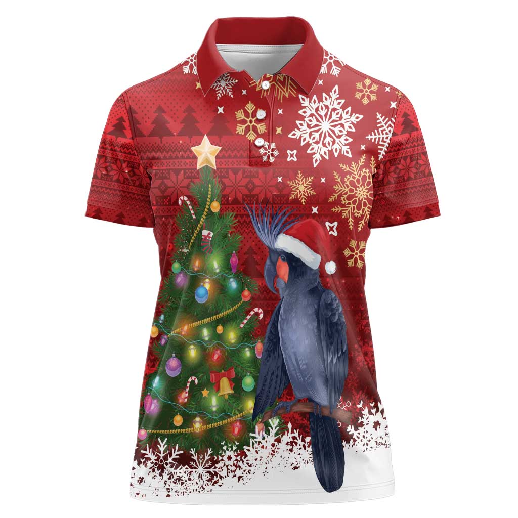 Australia Palm Cockatoo Christmas Women Polo Shirt Goliath Cockatoo Santa Merry Chrissie - Aussie Hoodie