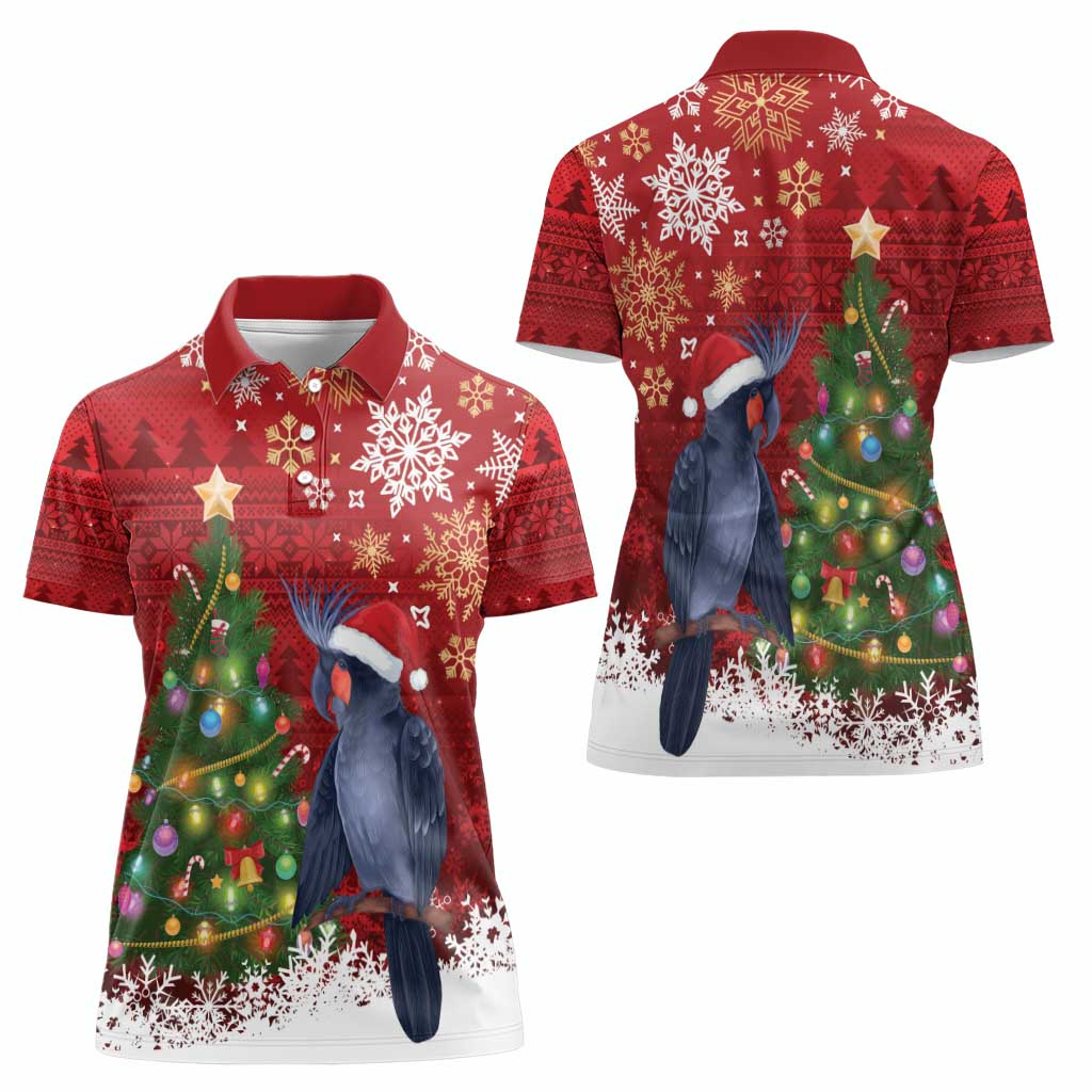 Australia Palm Cockatoo Christmas Women Polo Shirt Goliath Cockatoo Santa Merry Chrissie - Aussie Hoodie