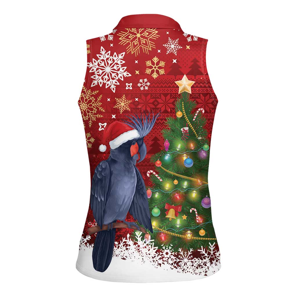 Australia Palm Cockatoo Christmas Women Sleeveless Polo Shirt Goliath Cockatoo Santa Merry Chrissie - Aussie Hoodie