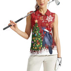 Australia Palm Cockatoo Christmas Women Sleeveless Polo Shirt Goliath Cockatoo Santa Merry Chrissie - Aussie Hoodie