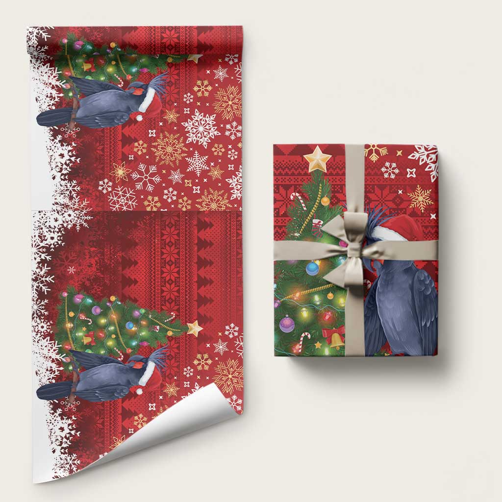 Australia Palm Cockatoo Christmas Wrapping Paper Goliath Cockatoo Santa Merry Chrissie - Aussie Hoodie