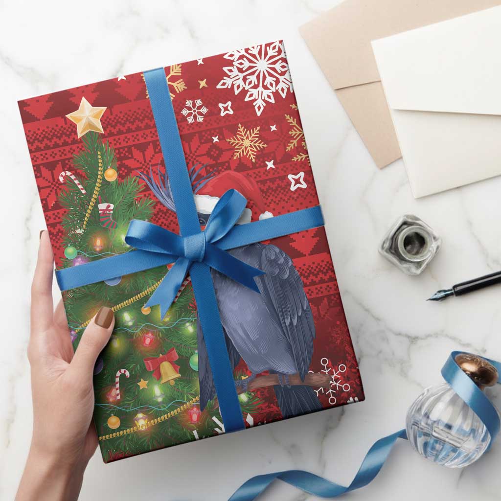 Australia Palm Cockatoo Christmas Wrapping Paper Goliath Cockatoo Santa Merry Chrissie - Aussie Hoodie
