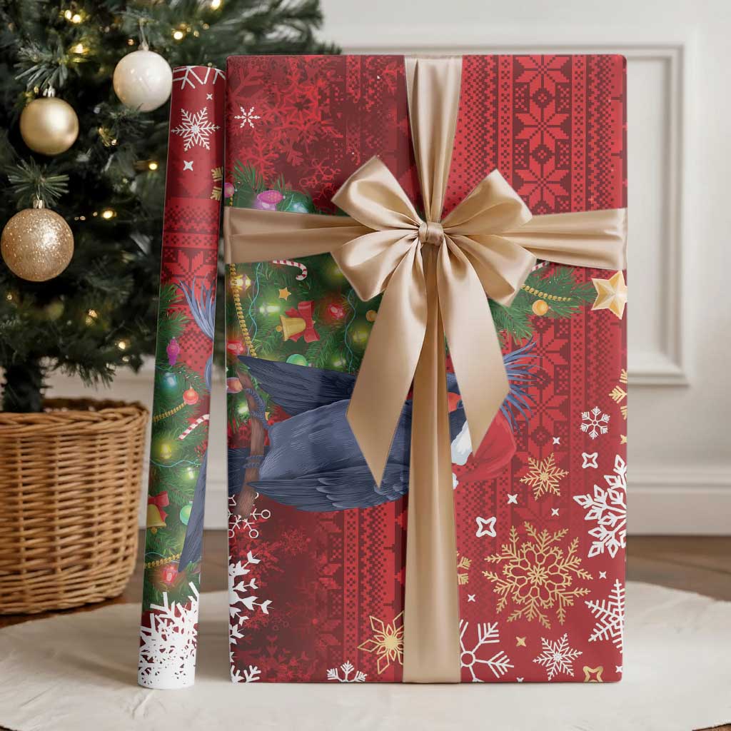 Australia Palm Cockatoo Christmas Wrapping Paper Goliath Cockatoo Santa Merry Chrissie - Aussie Hoodie