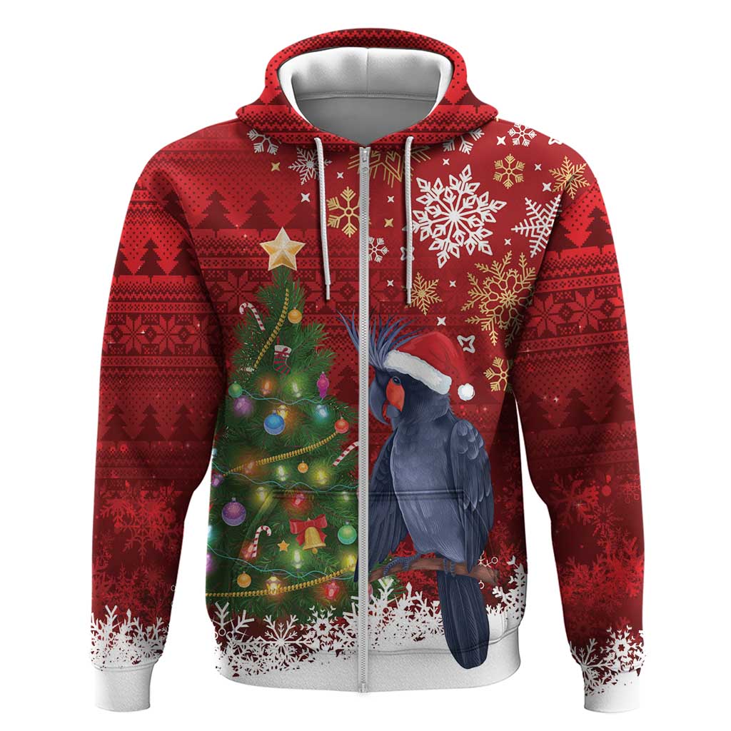 Australia Palm Cockatoo Christmas Zip Hoodie Goliath Cockatoo Santa Merry Chrissie - Aussie Hoodie