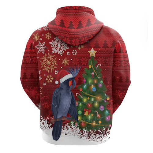 Australia Palm Cockatoo Christmas Zip Hoodie Goliath Cockatoo Santa Merry Chrissie - Aussie Hoodie