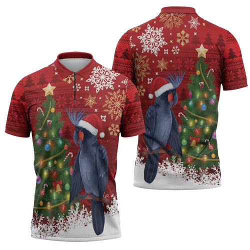 Australia Palm Cockatoo Christmas Zipper Polo Shirt Goliath Cockatoo Santa Merry Chrissie - Aussie Hoodie