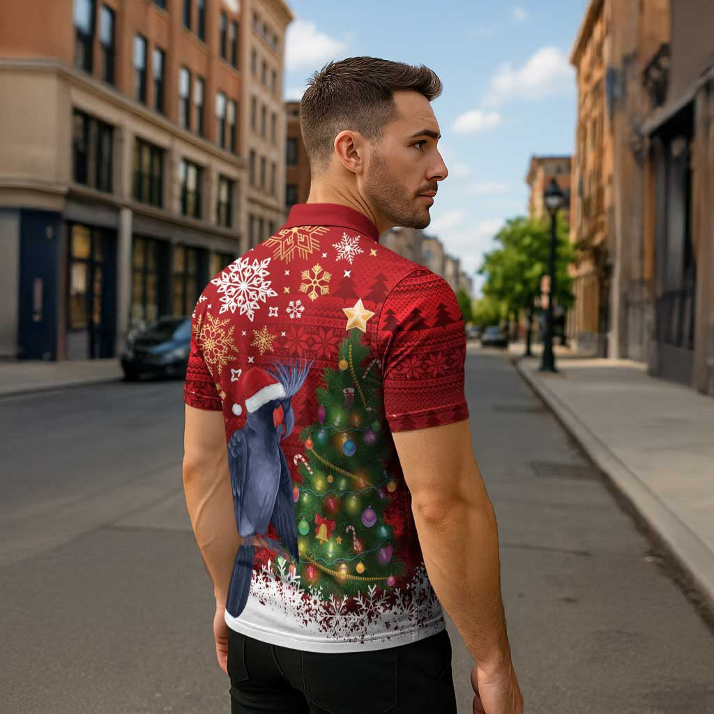 Australia Palm Cockatoo Christmas Zipper Polo Shirt Goliath Cockatoo Santa Merry Chrissie - Aussie Hoodie