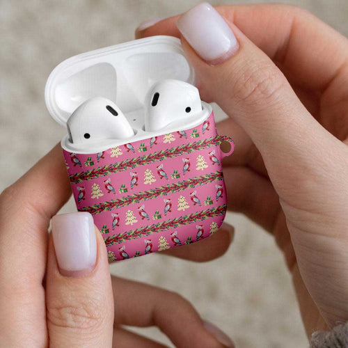 Australia Pink Galah Christmas AirPods Case Eolophus Roseicapilla Bottlebrush Seamless - Aussie Hoodie