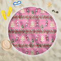 Australia Pink Galah Christmas Beach Blanket Eolophus Roseicapilla Bottlebrush Seamless - Aussie Hoodie