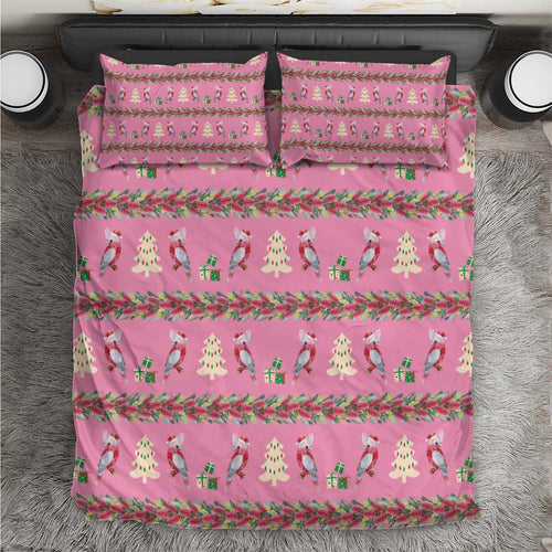 Australia Pink Galah Christmas Bedding Set Eolophus Roseicapilla Bottlebrush Seamless - Aussie Hoodie