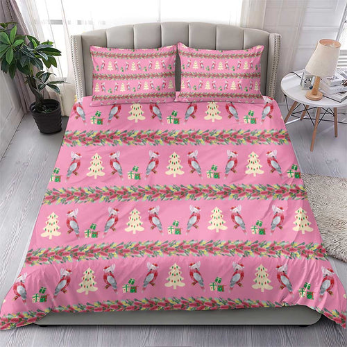 Australia Pink Galah Christmas Bedding Set Eolophus Roseicapilla Bottlebrush Seamless - Aussie Hoodie