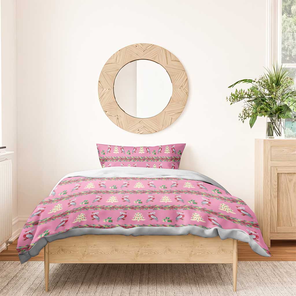 Australia Pink Galah Christmas Bedding Set Eolophus Roseicapilla Bottlebrush Seamless - Aussie Hoodie