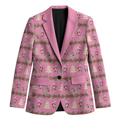 Australia Pink Galah Christmas Blazer Eolophus Roseicapilla Bottlebrush Seamless - Aussie Hoodie