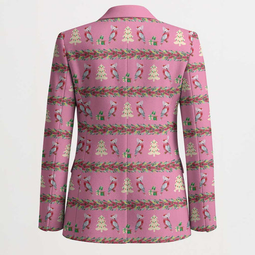 Australia Pink Galah Christmas Blazer Eolophus Roseicapilla Bottlebrush Seamless - Aussie Hoodie