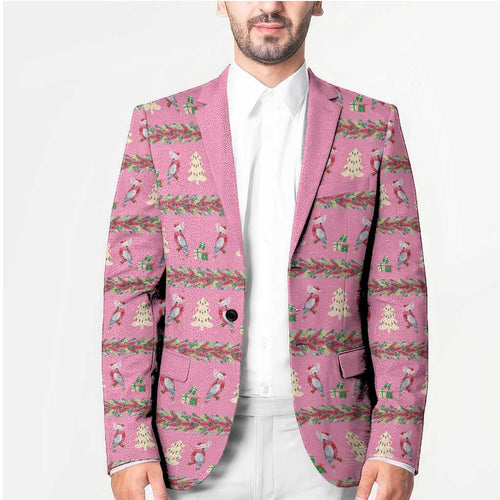 Australia Pink Galah Christmas Blazer Eolophus Roseicapilla Bottlebrush Seamless - Aussie Hoodie
