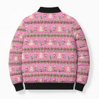 Australia Pink Galah Christmas Bomber Puffer Jacket Eolophus Roseicapilla Bottlebrush Seamless - Aussie Hoodie