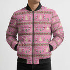 Australia Pink Galah Christmas Bomber Puffer Jacket Eolophus Roseicapilla Bottlebrush Seamless - Aussie Hoodie