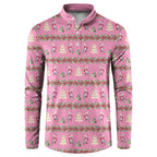 Australia Pink Galah Christmas Button Sweatshirt Eolophus Roseicapilla Bottlebrush Seamless - Aussie Hoodie