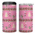 Australia Pink Galah Christmas 4 in 1 Can Cooler Tumbler Eolophus Roseicapilla Bottlebrush Seamless - Aussie Hoodie