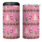 Australia Pink Galah Christmas 4 in 1 Can Cooler Tumbler Eolophus Roseicapilla Bottlebrush Seamless - Aussie Hoodie