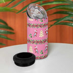 Australia Pink Galah Christmas 4 in 1 Can Cooler Tumbler Eolophus Roseicapilla Bottlebrush Seamless - Aussie Hoodie