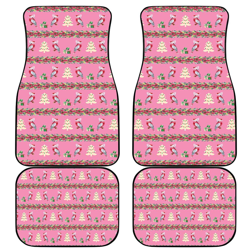 Australia Pink Galah Christmas Car Mats Eolophus Roseicapilla Bottlebrush Seamless - Aussie Hoodie