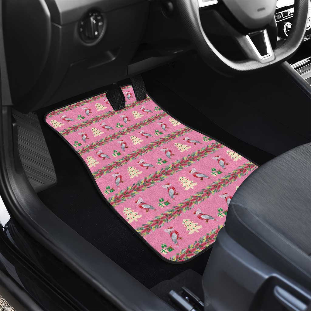 Australia Pink Galah Christmas Car Mats Eolophus Roseicapilla Bottlebrush Seamless - Aussie Hoodie