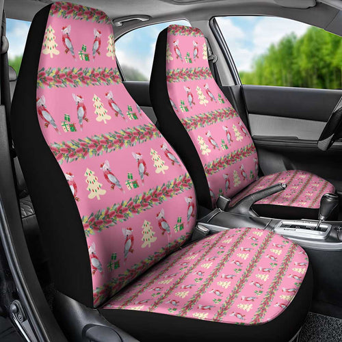 Australia Pink Galah Christmas Car Seat Cover Eolophus Roseicapilla Bottlebrush Seamless - Aussie Hoodie